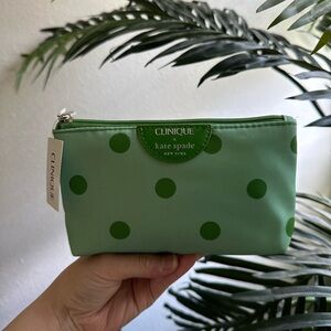NWT Kate Spade x Clinique polka dot make up pouch